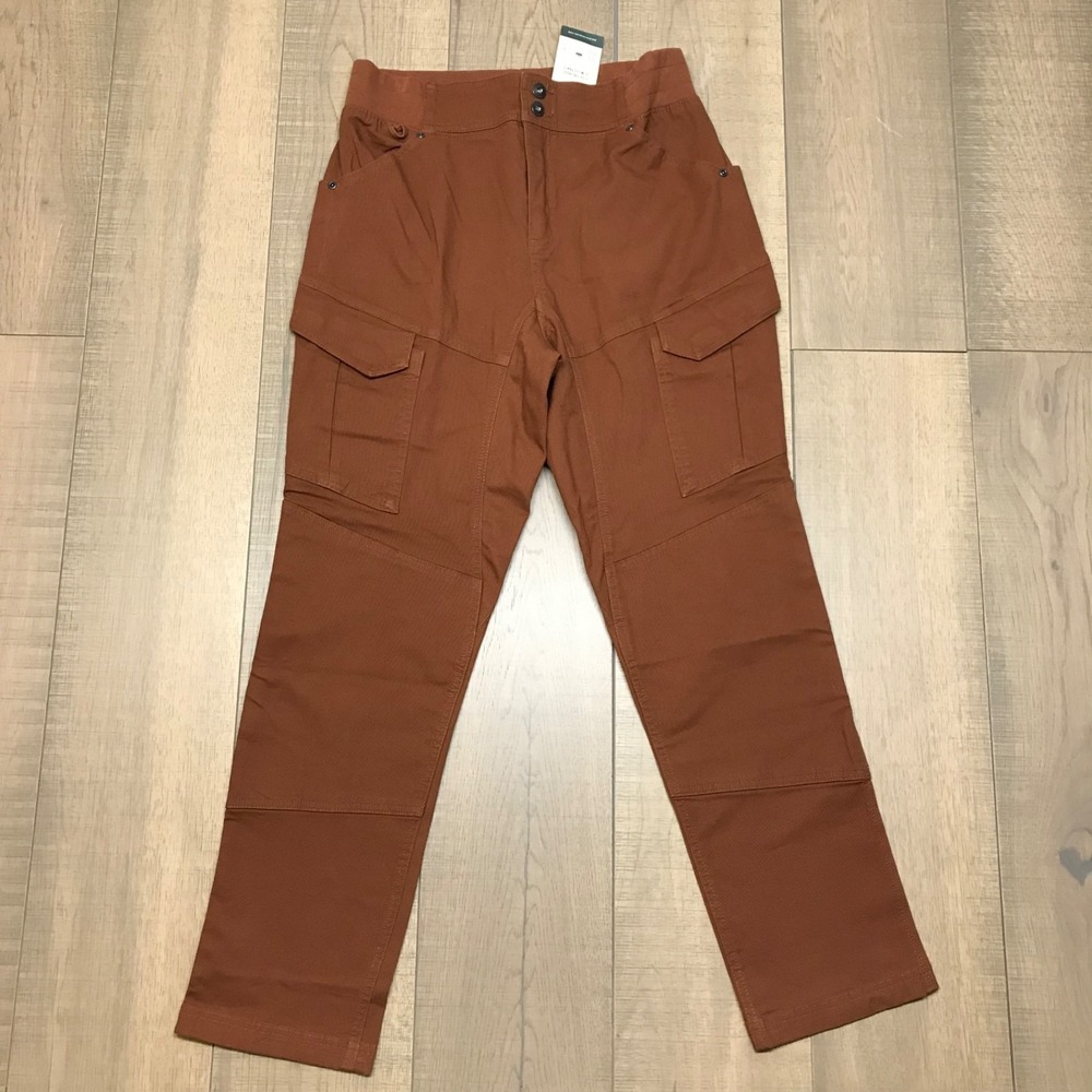 Duluth Pants Womens Size 12 X 31 Brown Cargo Flex Fire Hose Slim leg Shift NEW